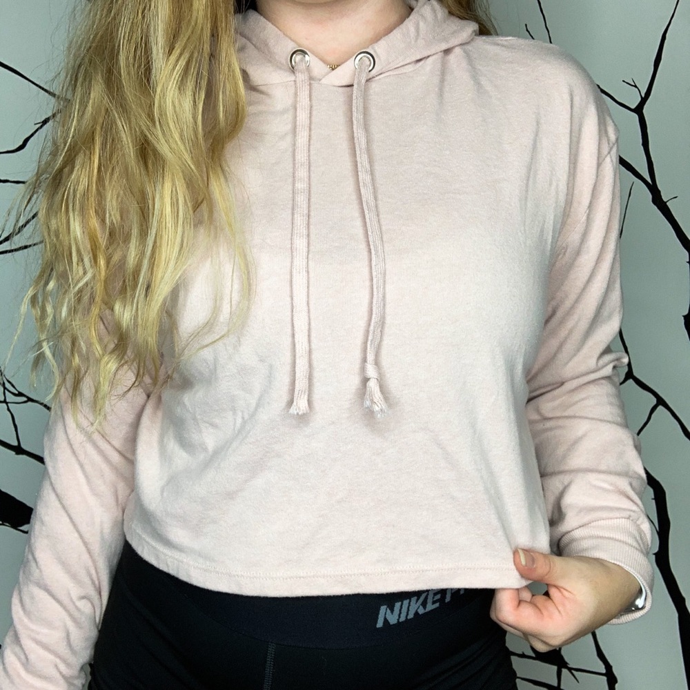Light Pink Crop Hoodie
